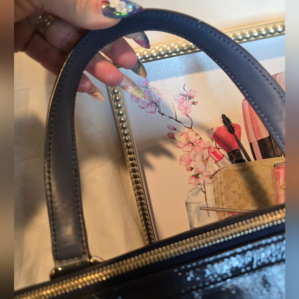 Gucci Blondie Soho Navy Grey Patent Leather 2 Way Bag - Picture 10 of 17